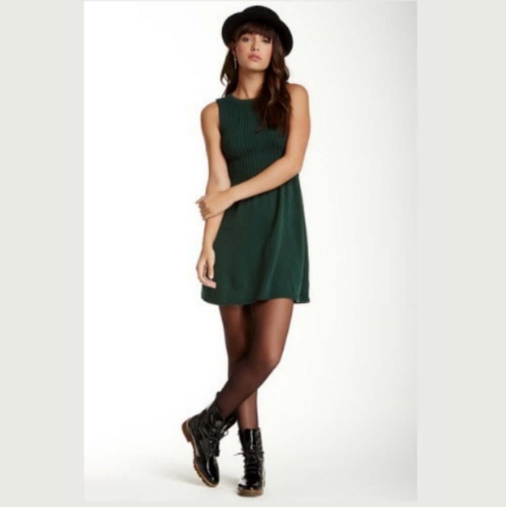 American Apparel Ribbed Knit sweater dress grey